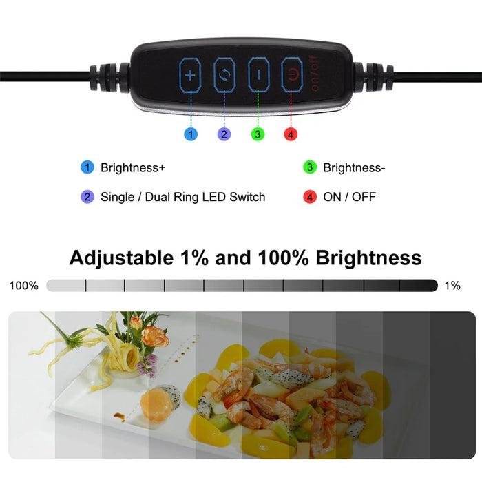 PULUZ PU5032B Portable 30cm Photo Studio Box Foldable Ring LED Light Photography Softbox Shooting Tent with 6 Colors Background - 4