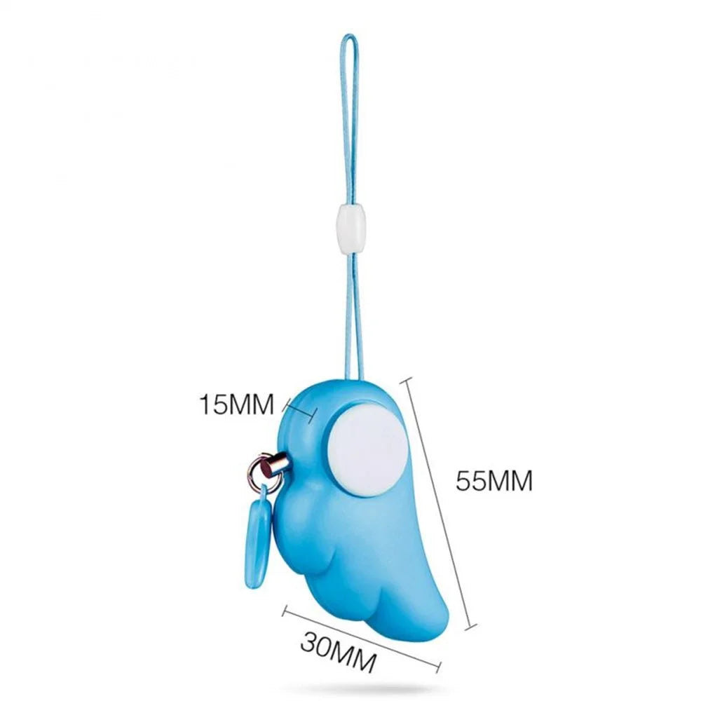Angel Wing Design Personal Protection Girl Women Security Alarm Device 90dB Loud Sound Self Defense Supplies Emergency Alarm - Blue - 4