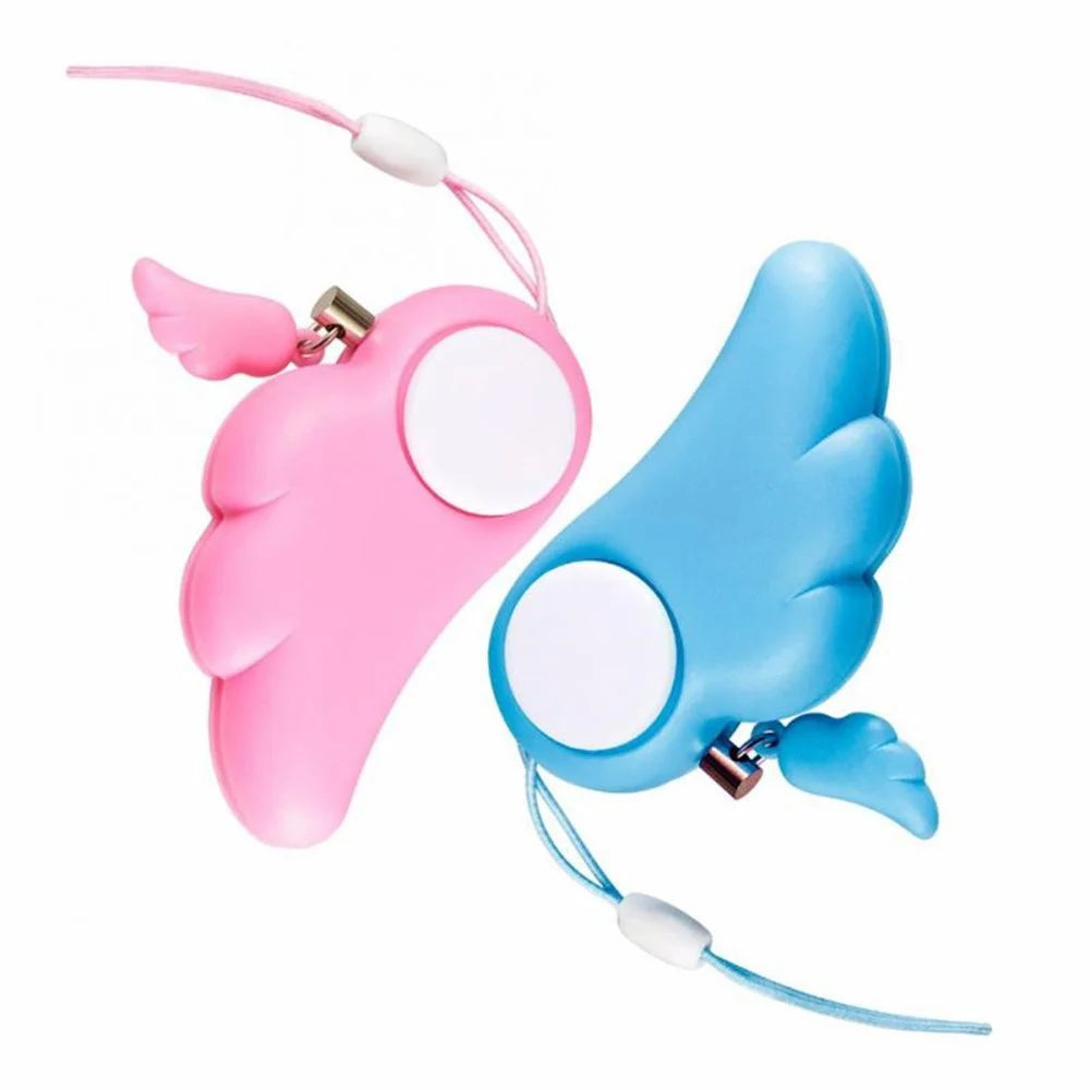 Angel Wing Design Personal Protection Girl Women Security Alarm Device 90dB Loud Sound Self Defense Supplies Emergency Alarm - Blue - 6