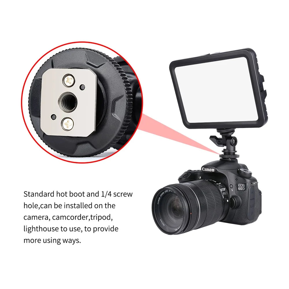 YELANGU LED204 LED Video Light Small Portable Photography Lighting with Hot Shoe 1/4 Screw Hole for SLR Camera/Video Camera/Tripod/ - 5