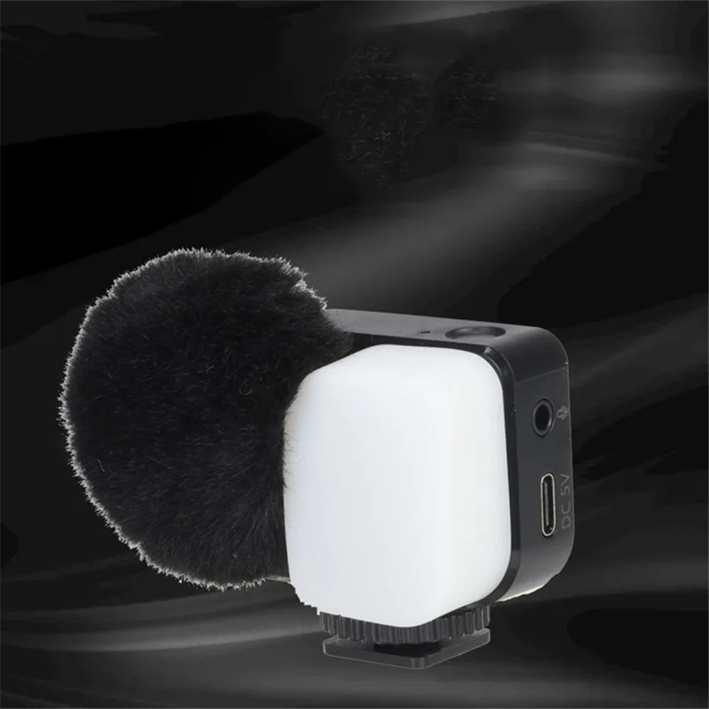 SAIREN LED Light Microphone Camera Phone Video Recording Vlogging Mini Mic Fill Light - 5