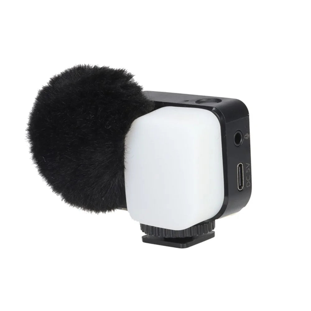 SAIREN LED Light Microphone Camera Phone Video Recording Vlogging Mini Mic Fill Light - 6