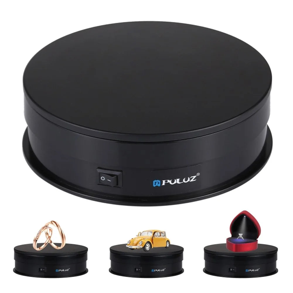 PULUZ PU3048 15cm Electric Rotating Turntable Display Stand Video Shooting Photography Prop - Black - 1