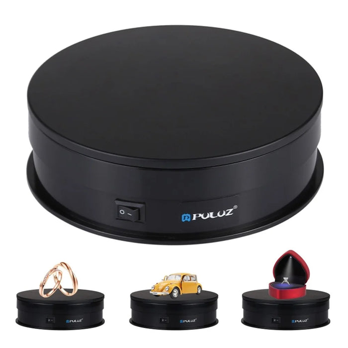 PULUZ PU3048 15cm Electric Rotating Turntable Display Stand Video Shooting Photography Prop - Black - 1