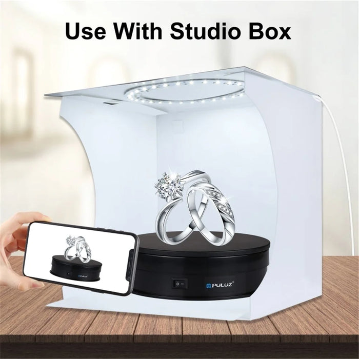 PULUZ PU3048 15cm Electric Rotating Turntable Display Stand Video Shooting Photography Prop - Black - 7