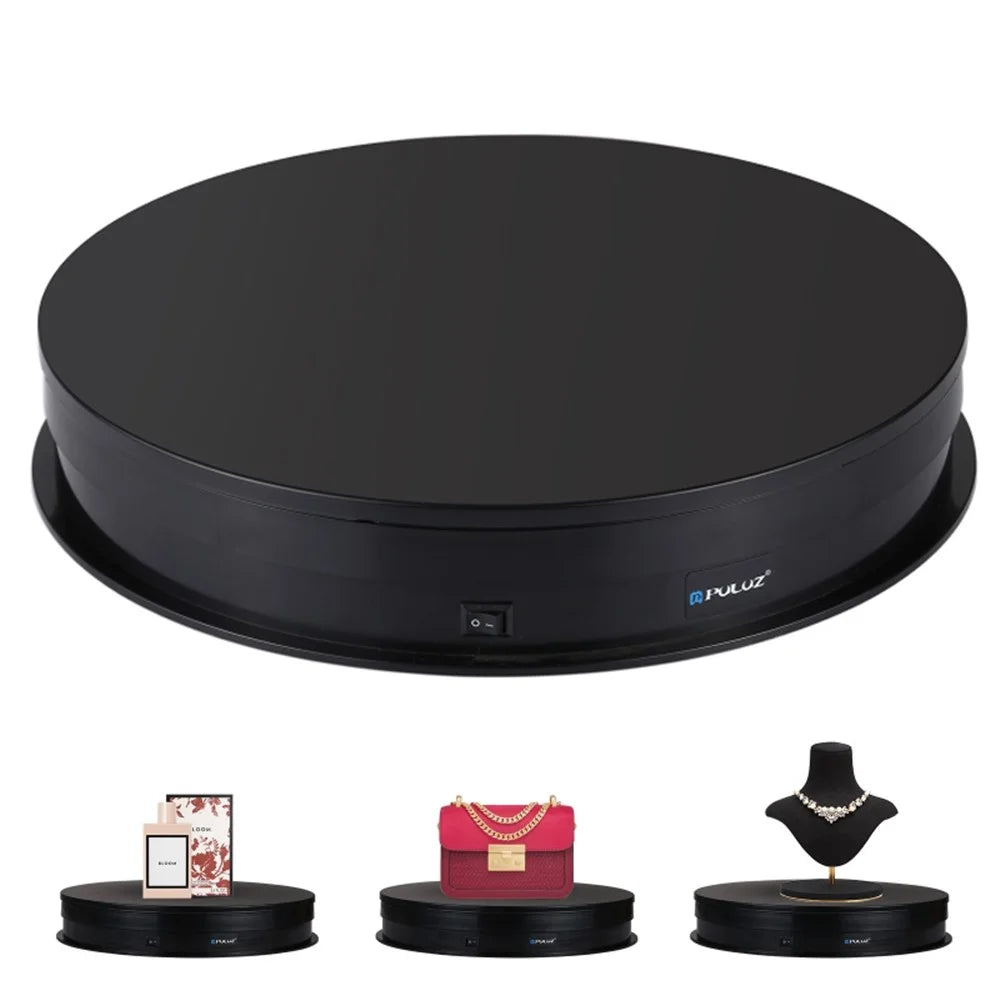PULUZ PU3049 30cm 360 Degrees Rotation Photography Electric Swivel Turntable Video Shooting Display Stand - Black - 1