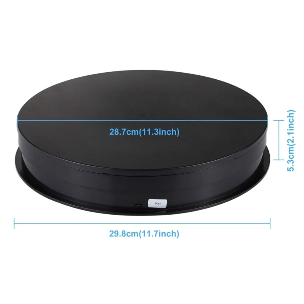 PULUZ PU3049 30cm 360 Degrees Rotation Photography Electric Swivel Turntable Video Shooting Display Stand - Black - 2