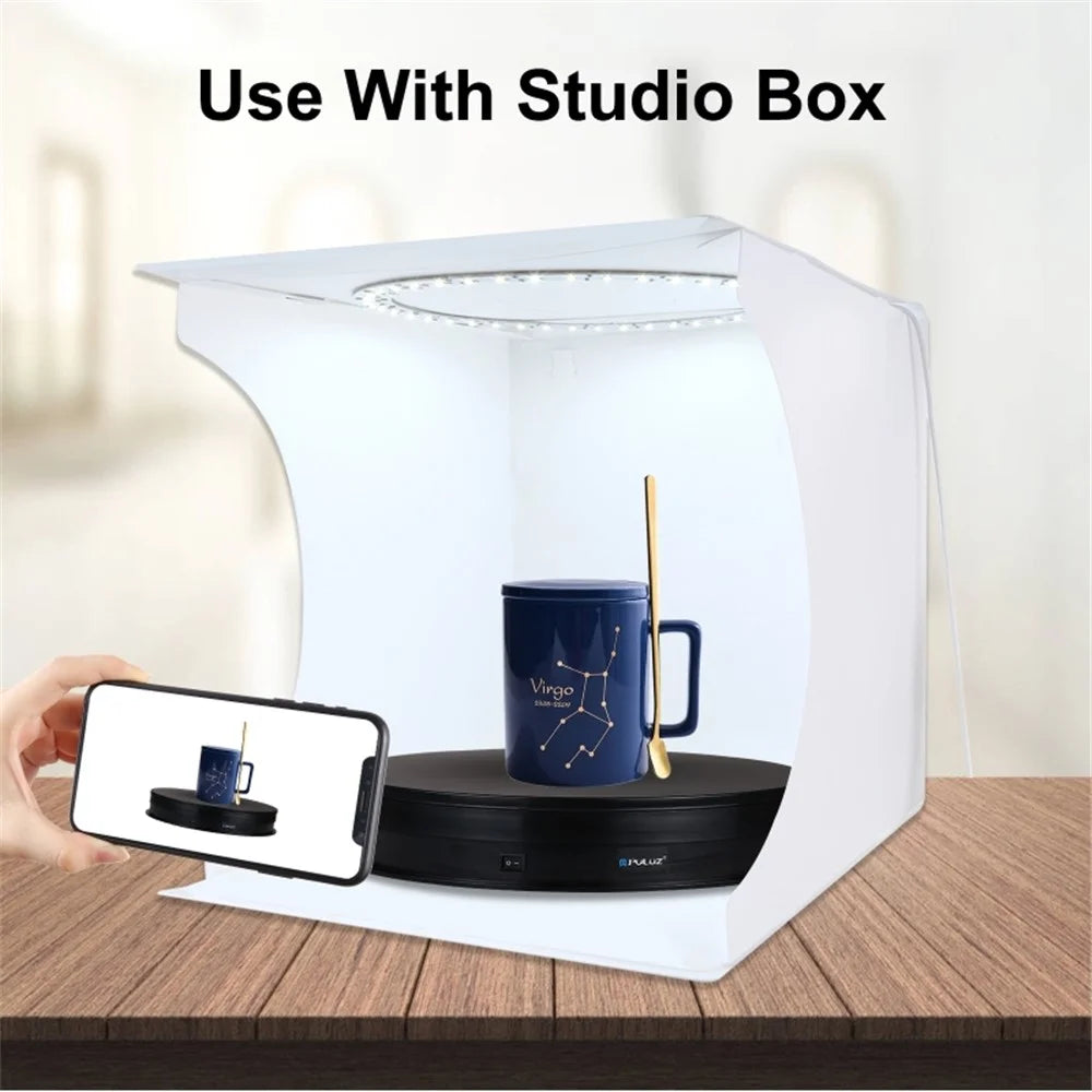 PULUZ PU3049 30cm 360 Degrees Rotation Photography Electric Swivel Turntable Video Shooting Display Stand - Black - 7