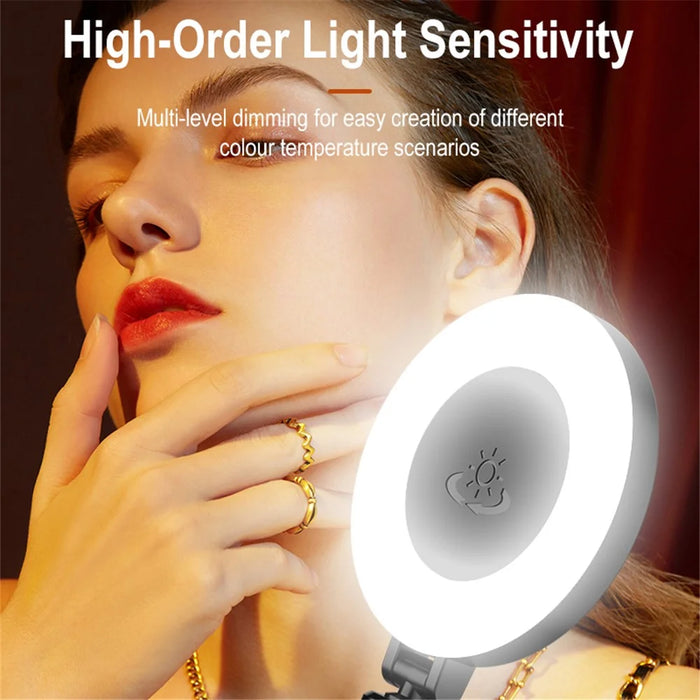 D07 3 Color 9 Level Dimmable Portable Fill Light for Selfie Photography Live Streaming - 4