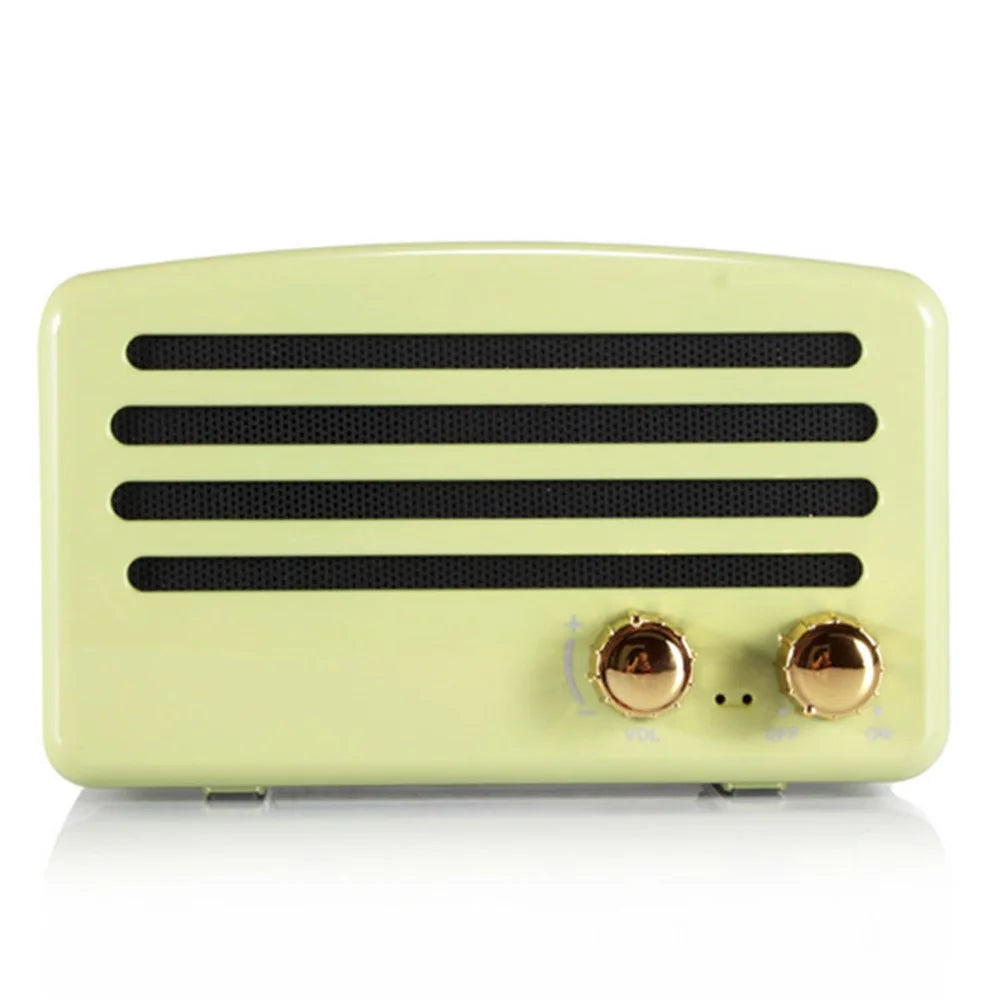 Retro Style Wireless Bluetooth-compatible Speaker Mini Portable TF Card Slot Music Player - Green - 1