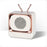 Mini Portable Retro Style TV Shape Bluetooth-compatible 5.0 Speaker Support TF Card - White - 1