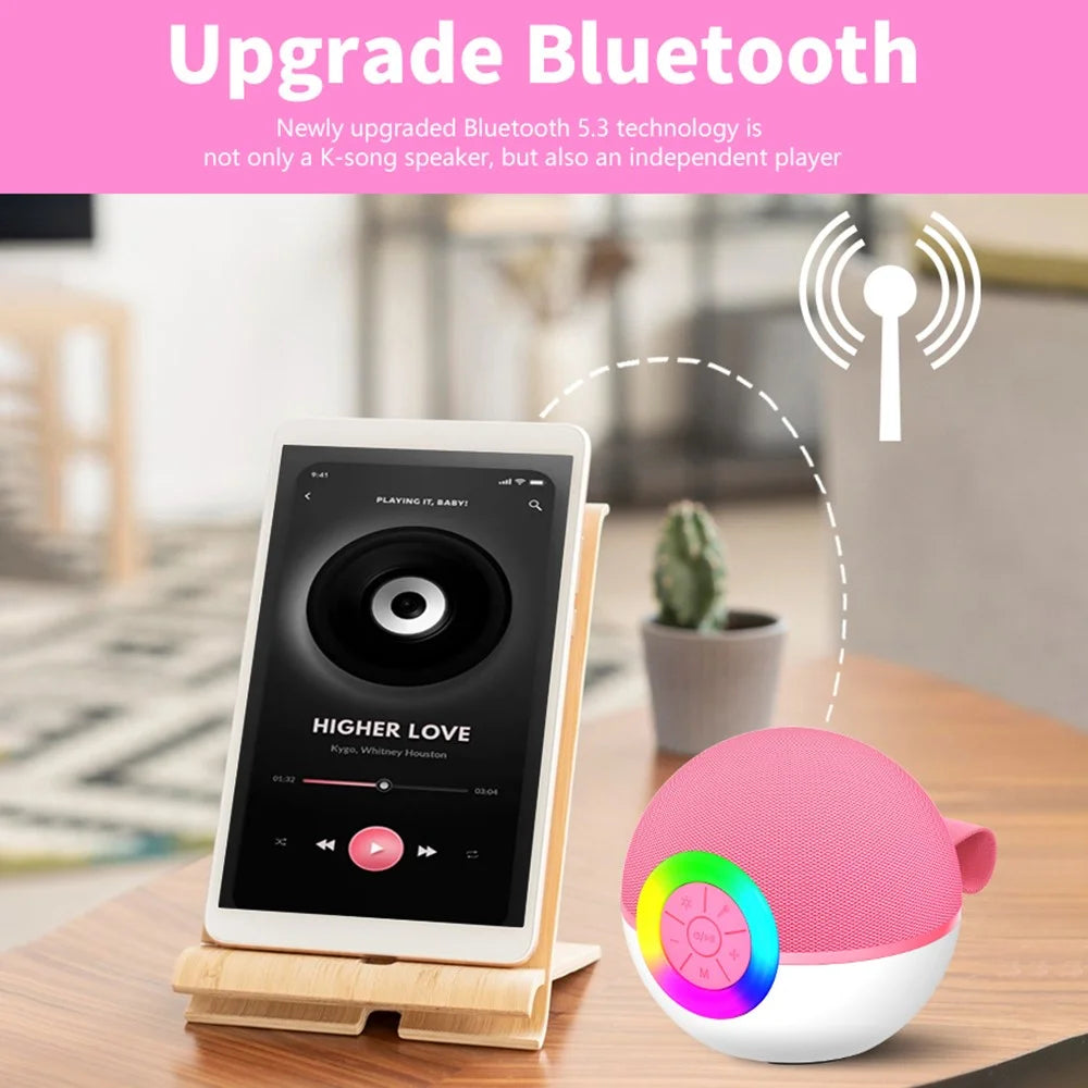 T97 Kids K Song Bluetooth-compatible  Speaker with Dual Wireless Microphone Family Party Singing Song Device - Purple - 5