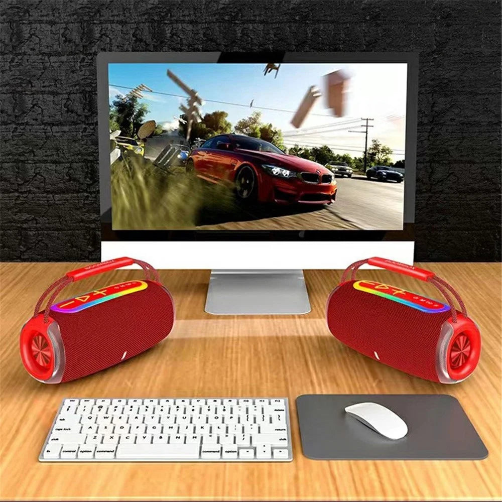 S680 Portable Outdoor Home Bluetooth-compatible Speaker Wireless Music Subwoofer Support TF / U-disk - Black - 5