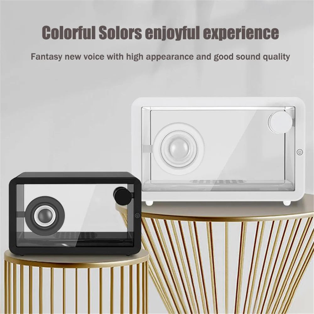 M8 Transparent Bluetooth-compatible Speaker with RGB Light HiFi Sound Bass Subwoofer - Black - 2