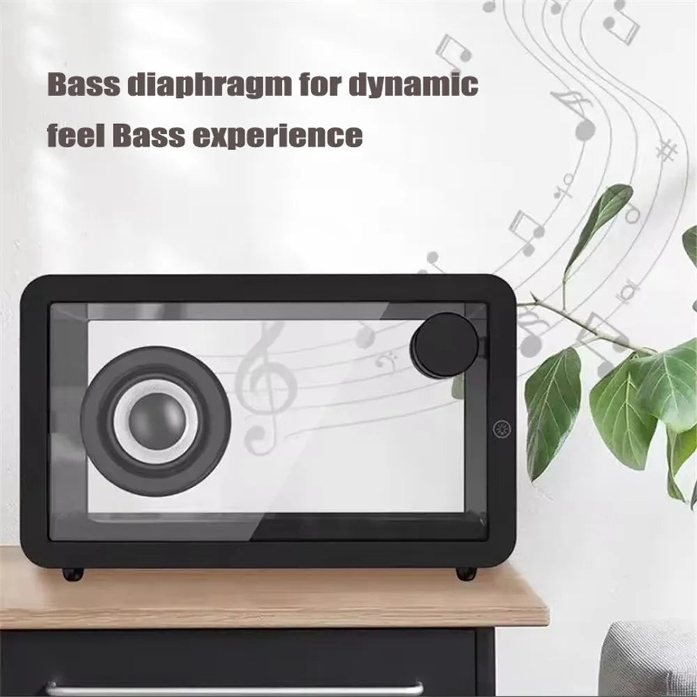 M8 Transparent Bluetooth-compatible Speaker with RGB Light HiFi Sound Bass Subwoofer - Black - 3