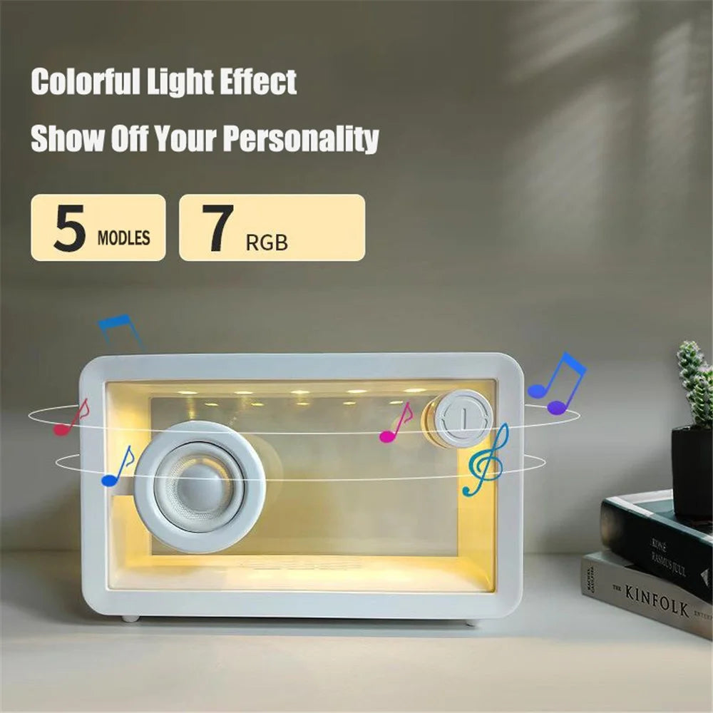 M8 Transparent Bluetooth-compatible Speaker with RGB Light HiFi Sound Bass Subwoofer - Black - 4