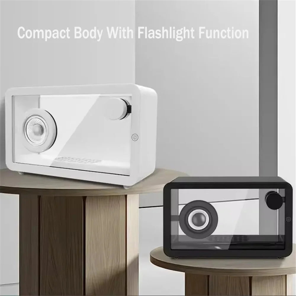 M8 Transparent Bluetooth-compatible Speaker with RGB Light HiFi Sound Bass Subwoofer - Black - 5