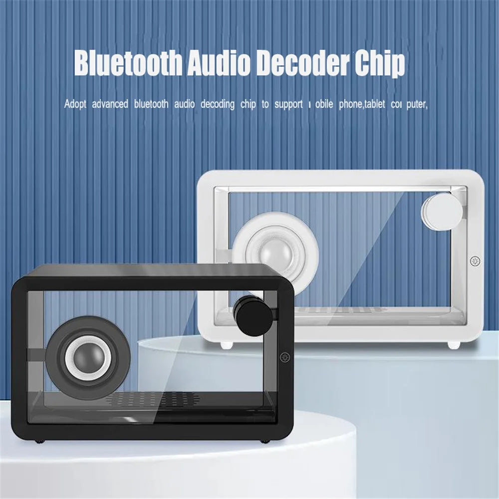 M8 Transparent Bluetooth-compatible Speaker with RGB Light HiFi Sound Bass Subwoofer - Black - 6