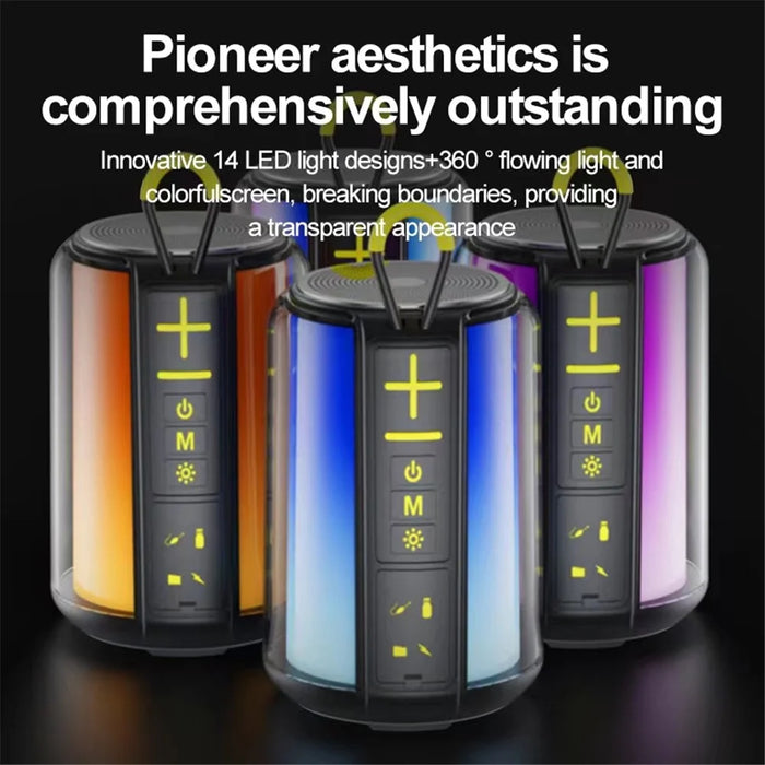 S16 Outdoor Mini TWS Bluetooth-compatible Speaker FM Radio Colorful Light Portable Subwoofer - 2