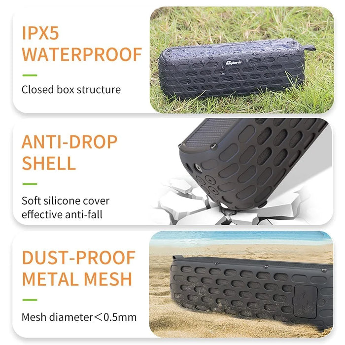 CYBORIS T6 TWS Solar Powered Bluetooth-compatible 5.0 Speaker Shock-Proof Splash-Proof Subwoofer for Outdoor Sports - 7