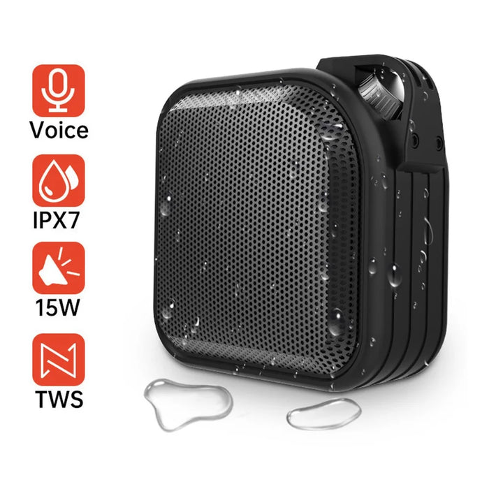 CYBORIS X1-Plus Mini Size 15W Bluetooth-compatible Speaker Bass Subwoofer Waterproof Speaker - Black - 3