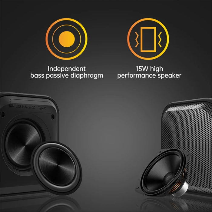 CYBORIS X1-Plus Mini Size 15W Bluetooth-compatible Speaker Bass Subwoofer Waterproof Speaker - Black - 6