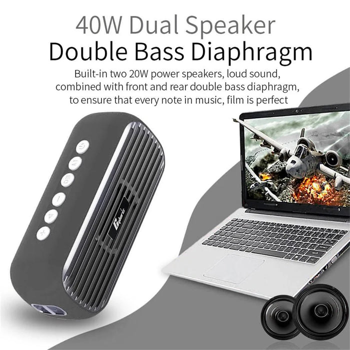 CYBORIS T5 Pro Retro TWS Bluetooth-compatible Speaker 40W Portable Subwoofer - 4