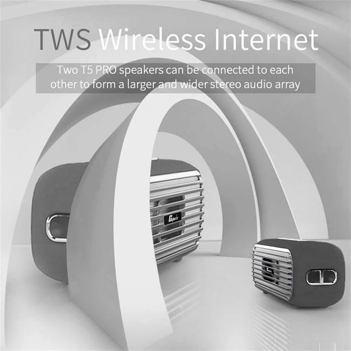 CYBORIS T5 Pro Retro TWS Bluetooth-compatible Speaker 40W Portable Subwoofer - 5
