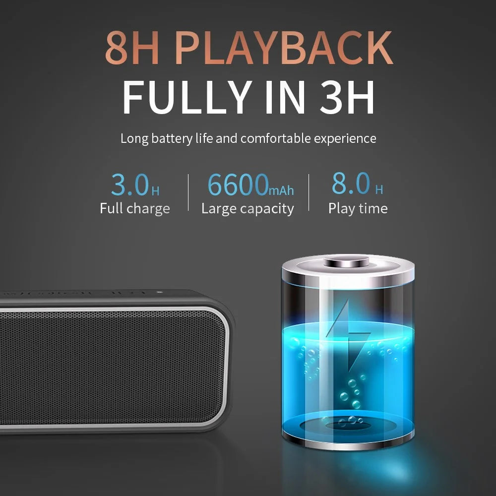 CYBORIS T8Pro 40W Bluetooth-compatible Speaker Wireless Waterproof 3D Bass Sound Subwoofer for Camping, Beach - 4