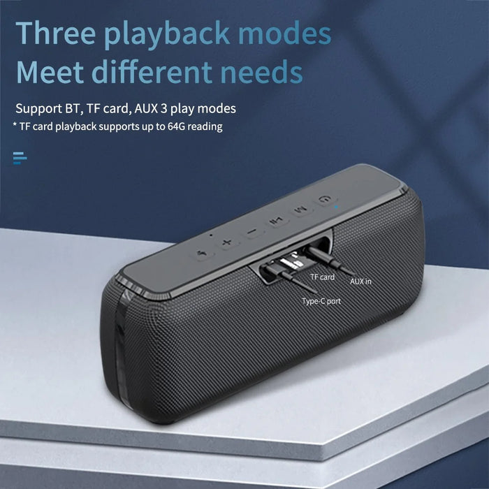 CYBORIS V7-Pro 60W Bluetooth-compatible Speaker Bass Sound Portable Waterproof Subwoofer - Black - 7
