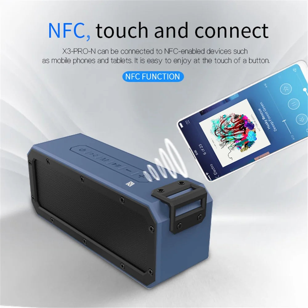 CYBORIS X3-Pro-N 40W NFC Bluetooth-compatible Speaker Subwoofer Waterproof Bass Sound Speaker - Blue - 6