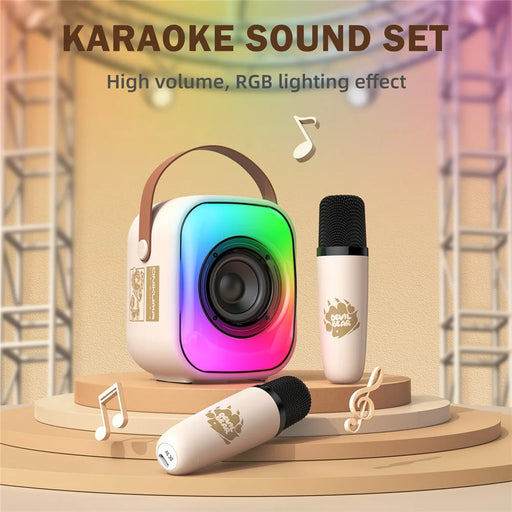 ONIKUMA L7 RGB Home Karaoke Machine Bluetooth-compatible Speaker with 2 Microphone - White - 2