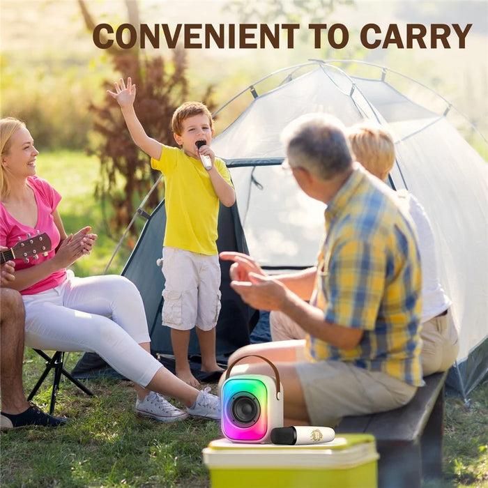 ONIKUMA L7 RGB Home Karaoke Machine Bluetooth-compatible Speaker with 2 Microphone - White - 6