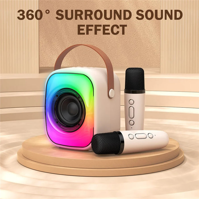 ONIKUMA L7 RGB Home Karaoke Machine Bluetooth-compatible Speaker with 2 Microphone - White - 7