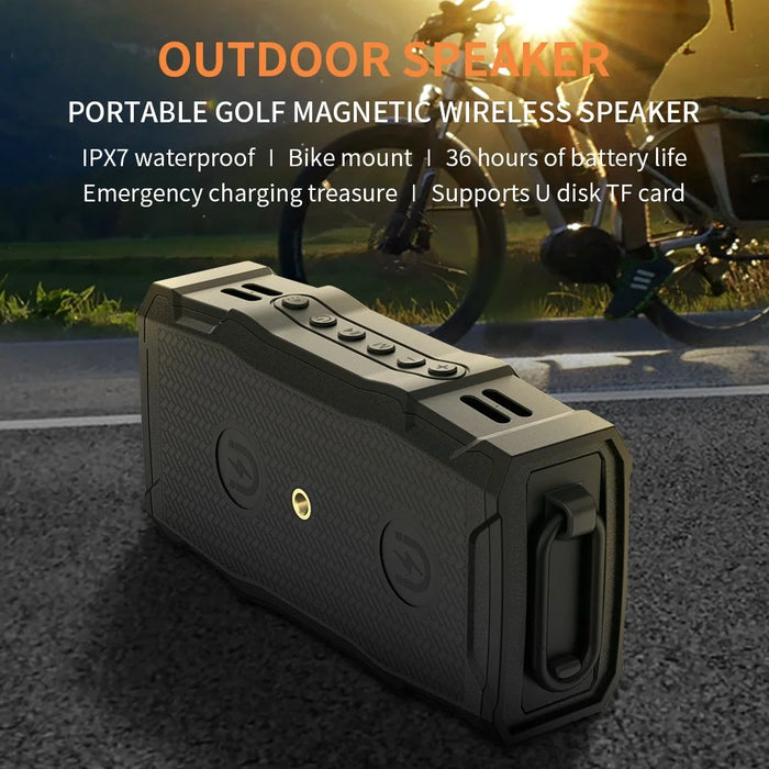 CYBORIS X8 Bluetooth-compatible Golf Cart Speaker Waterproof Sound Subwoofer with Lighting and Stand Function - Built-In Magnet - 2