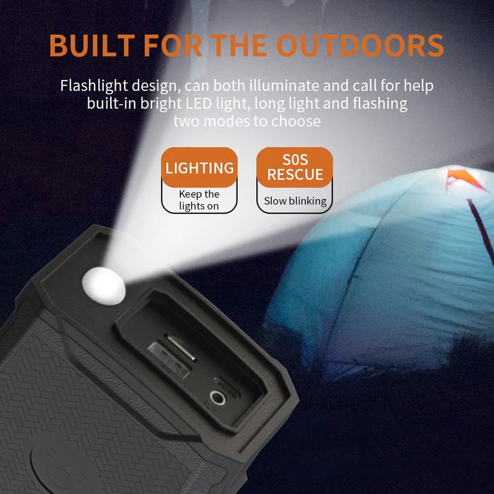 CYBORIS X8 Bluetooth-compatible Golf Cart Speaker Waterproof Sound Subwoofer with Lighting and Stand Function - Built-In Magnet - 5