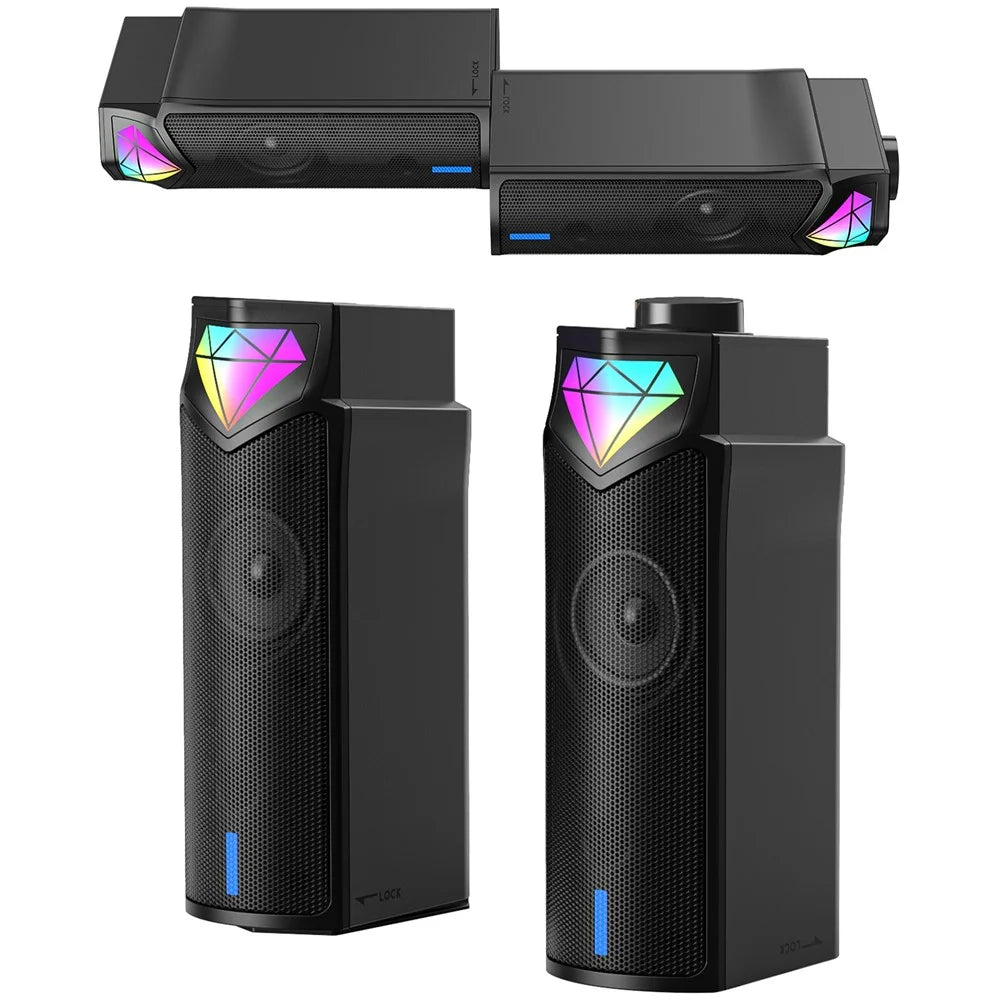 ONIKUMA L1 Wired Desktop Speaker RGB Light Stereo Music Subwoofer Support Bluetooth-compatible Connection - 2
