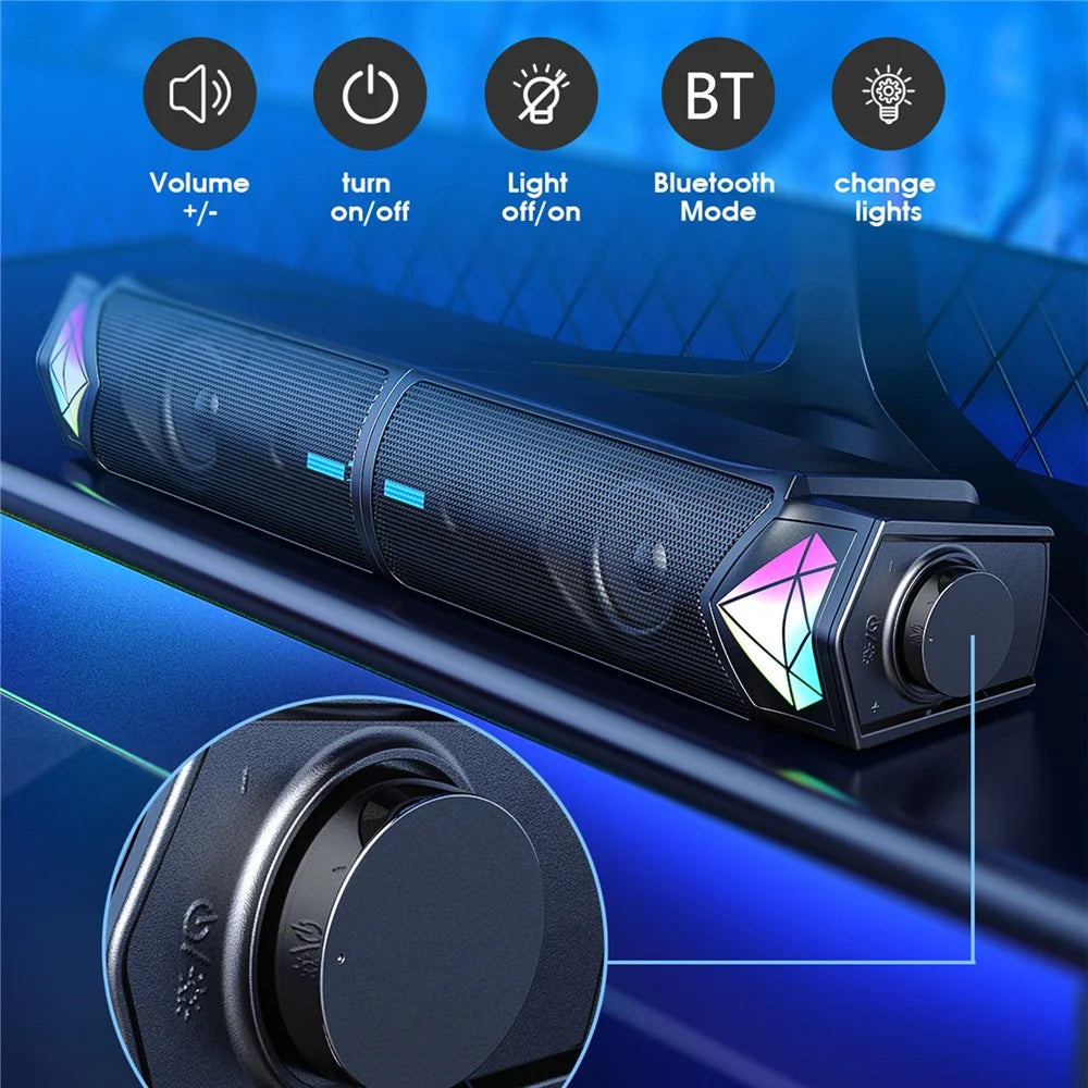 ONIKUMA L1 Wired Desktop Speaker RGB Light Stereo Music Subwoofer Support Bluetooth-compatible Connection - 7