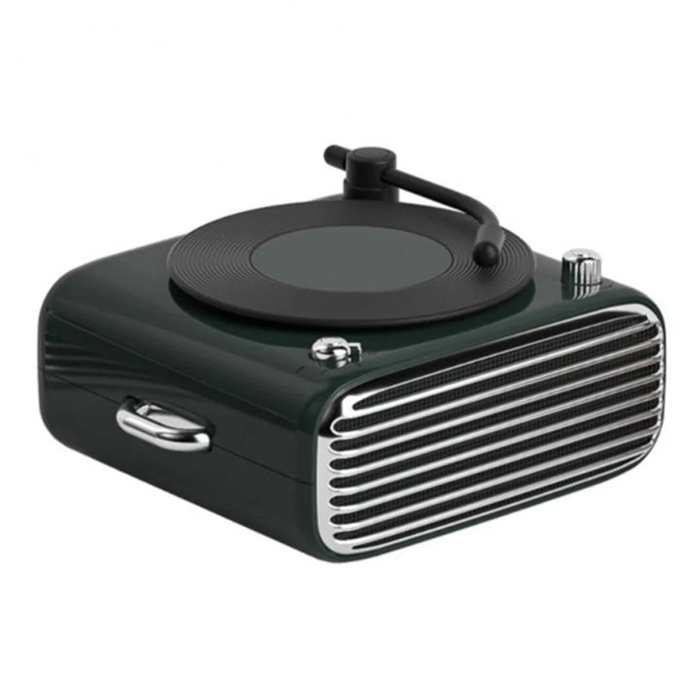 Phonograph Style Mini Bluetooth-compatible Speaker Home Bass Sound Subwoofer - Green - 1