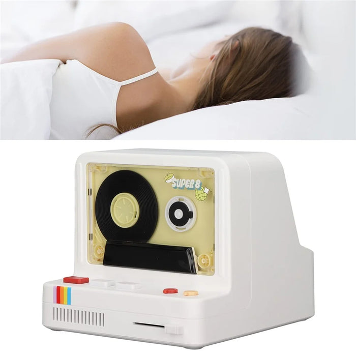 Cassette Bluetooth-compatible Speaker Home Subwoofer Support Aromatherapy TF Card Playback Night Light - White - 3