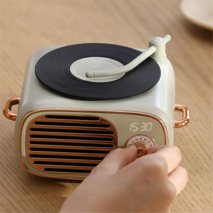 D12 Bluetooth-compatible Karaoke Speaker Classic Record Player Style Home Decor (No Microphone Built-In) - Yellow - 5