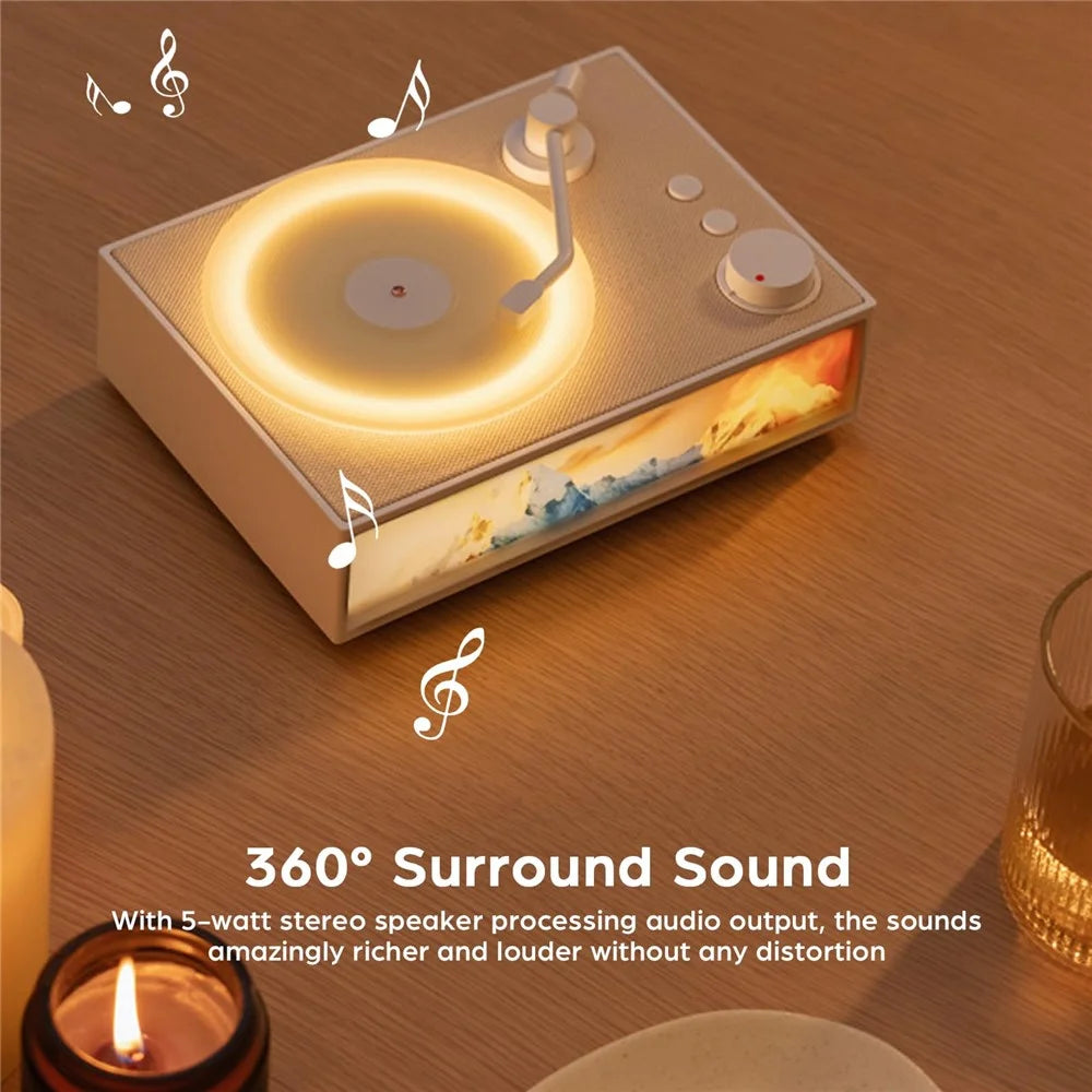 Retro Bluetooth-compatible Speaker Classic Record Player Style Home Decor Birthday Gift - Khaki - 7