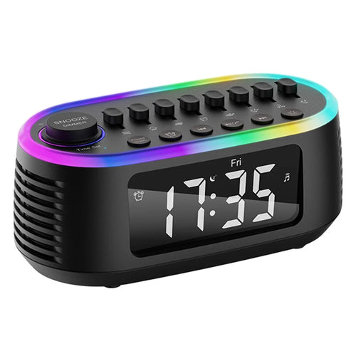 CYBORIS T13 Natural Sounds White Noise Alarm Clock Bluetooth-compatible Speaker with Ambient Light - Black - 1