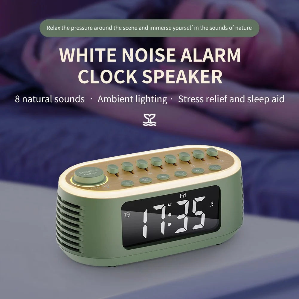 CYBORIS T13 Natural Sounds White Noise Alarm Clock Bluetooth-compatible Speaker with Ambient Light - Black - 3