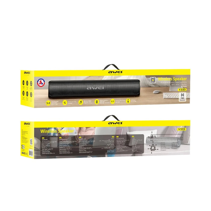AWEI Y333 Bluetooth-compatible TWS Pairing TV Soundbar Wireless Speaker Stereo Bass Sound Subwoofer - 6