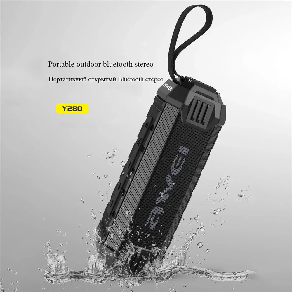 AWEI Y280 16W High Power Bluetooth-compatible Speaker IPX4 Waterproof Outdoor Portable Subwoofer - Black - 2