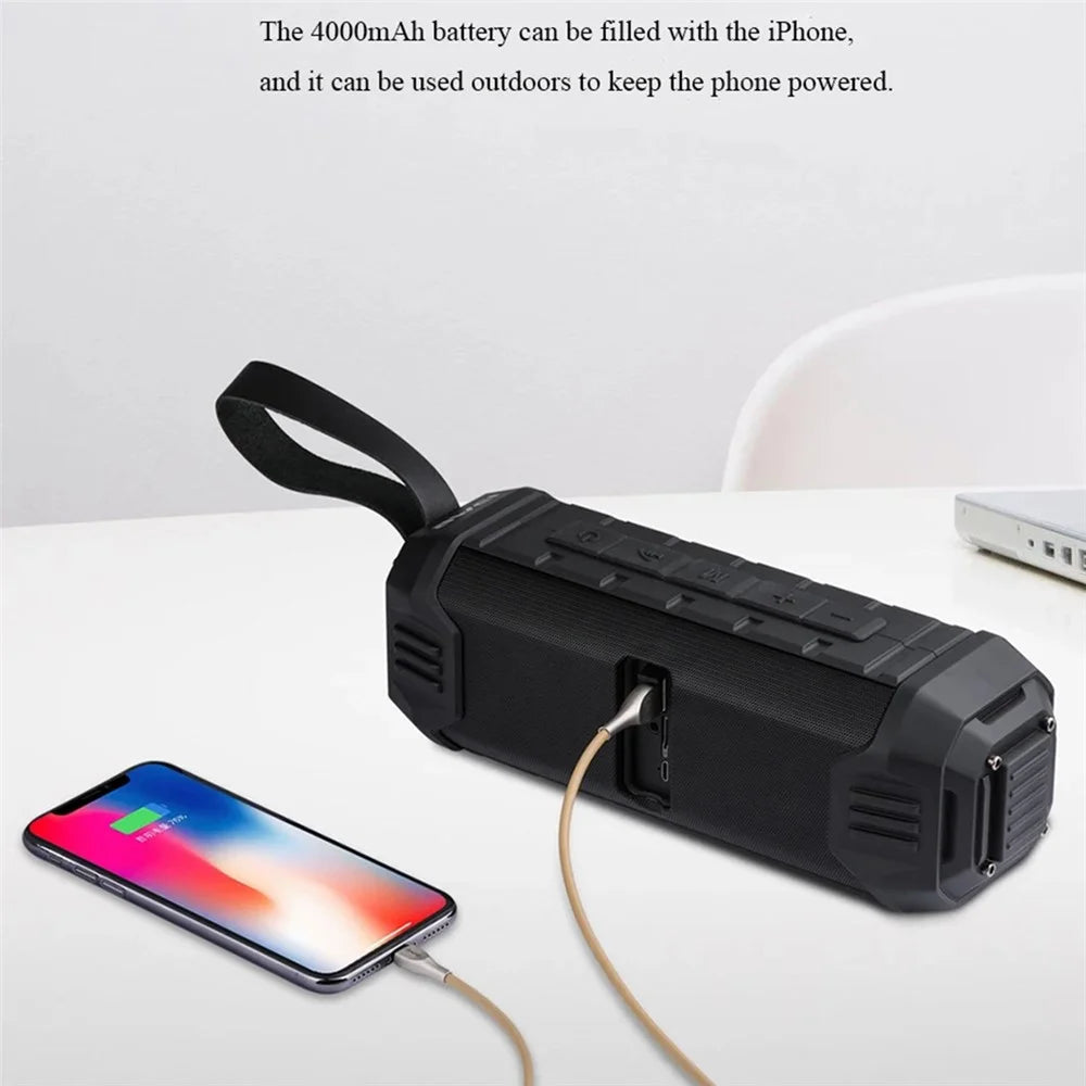 AWEI Y280 16W High Power Bluetooth-compatible Speaker IPX4 Waterproof Outdoor Portable Subwoofer - Black - 3