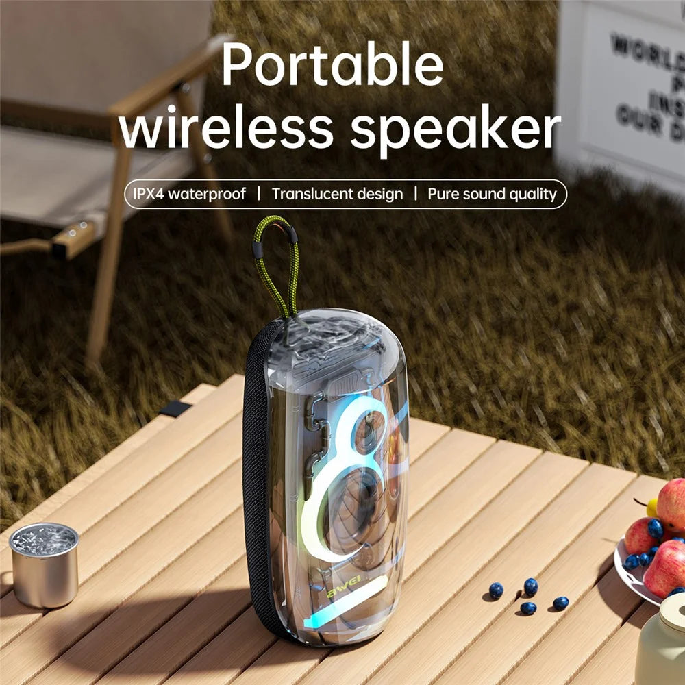 AWEI KA32 Waterproof Bluetooth-compatible Speaker TWS Pairing Music Player Subwoofer with Colorful Light - 2