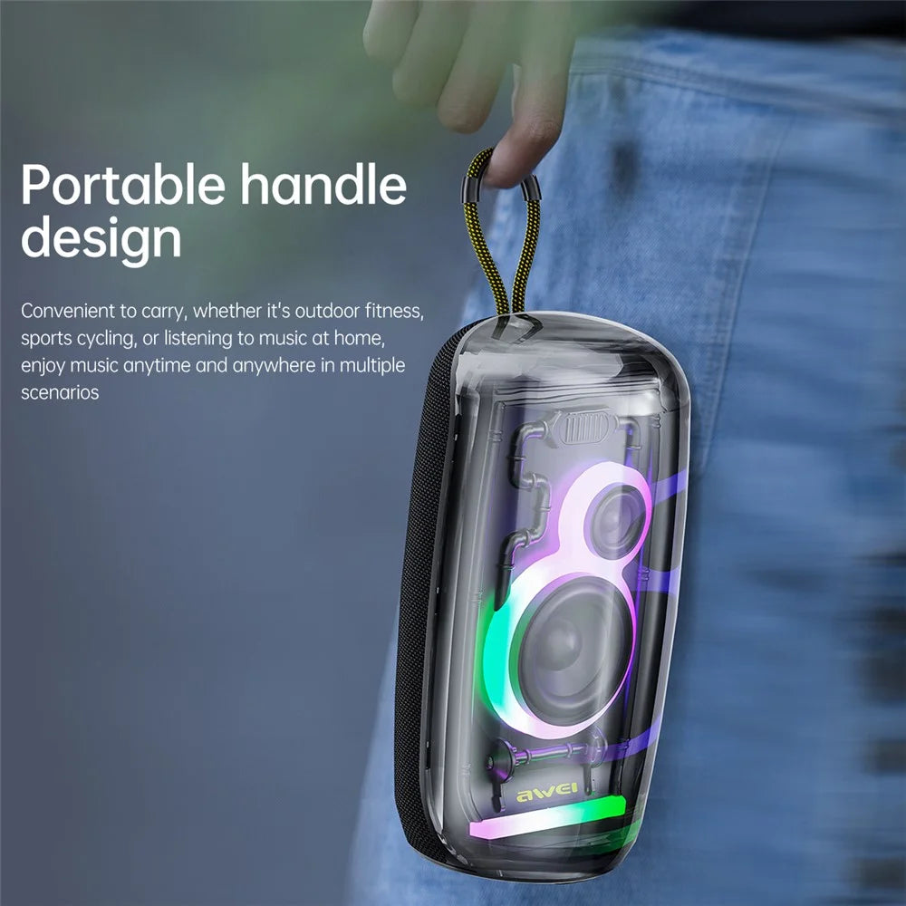 AWEI KA32 Waterproof Bluetooth-compatible Speaker TWS Pairing Music Player Subwoofer with Colorful Light - 5