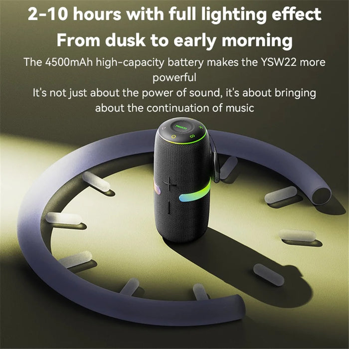 YESIDO YSW22 Portable Bluetooth-compatible Speaker RGB Light Waterproof Wireless Music Subwoofer - 4